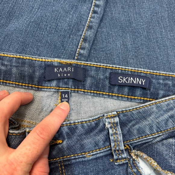 Kaari Blue Skinny Blue Distressed Jeans - Picture 3 of 4